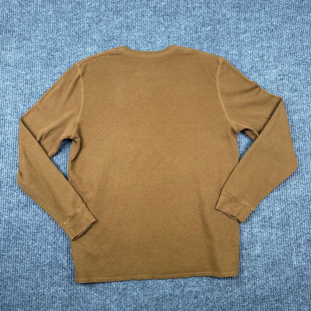 Levi's Long Sleeve Thermal Shirt Mens XL Brown Panther Graphic Waffle Knit - Picture 2 of 7